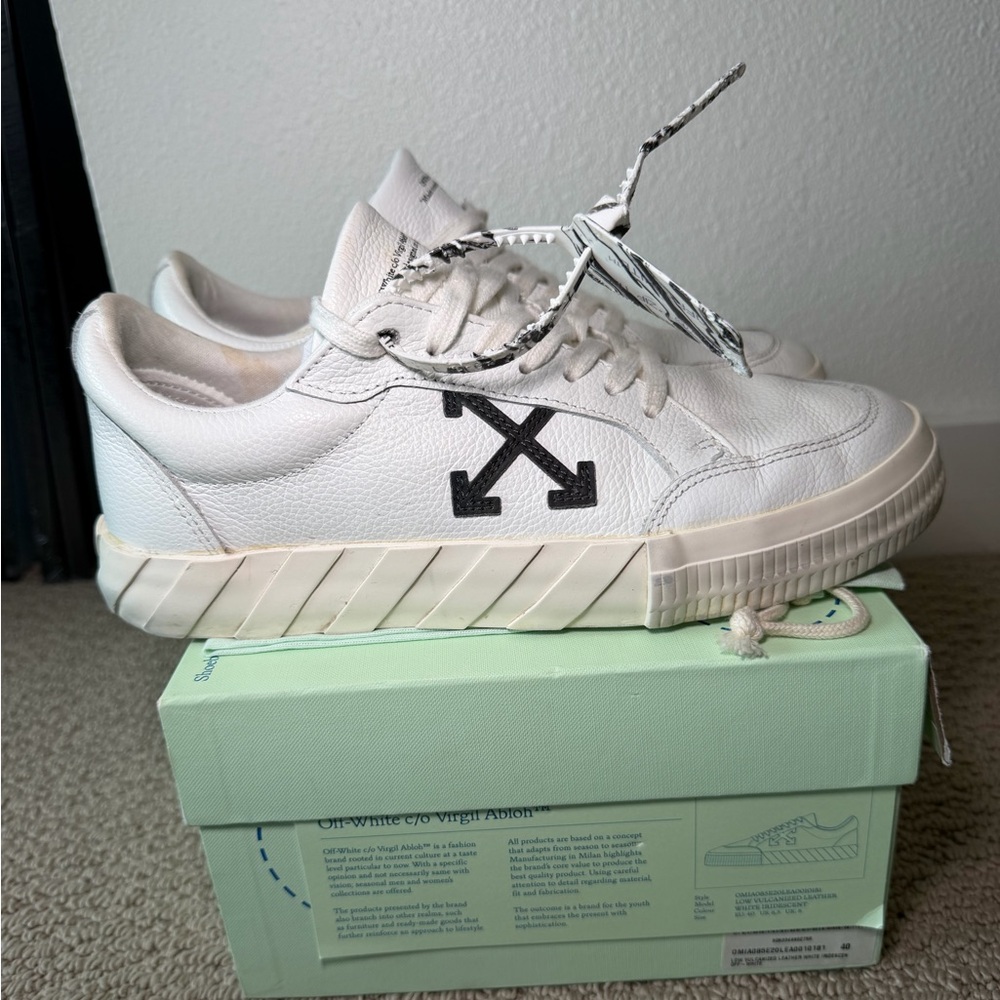 Off White Vulcanized Eco Canvas Sneakers